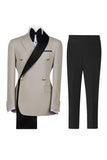 Notch Lapel Sage Green 2 Piece Double Breasted Men's Prom Suits