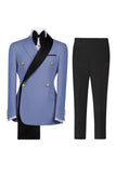 Notch Lapel Sage Green 2 Piece Double Breasted Men's Prom Suits
