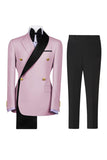 Notch Lapel Sage Green 2 Piece Double Breasted Men's Prom Suits