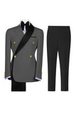 Notch Lapel Sage Green 2 Piece Double Breasted Men's Prom Suits