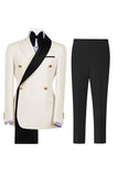 Notch Lapel Sage Green 2 Piece Double Breasted Men's Prom Suits