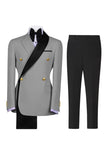 Notch Lapel Sage Green 2 Piece Double Breasted Men's Prom Suits