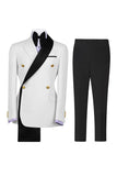 Notch Lapel Sage Green 2 Piece Double Breasted Men's Prom Suits