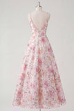 Stunning Light Pink Sequined Maxi A Line Floral Wedding Guest Dress
