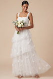 Light Blue A Line Appliqued Long Wedding Guest Dress