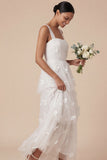 Light Blue A Line Appliqued Long Wedding Guest Dress