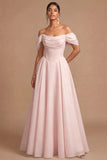 White Off the Shoulder Corset Basque Waist Long Engagement Dress