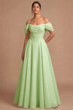 White Off the Shoulder Corset Basque Waist Long Engagement Dress