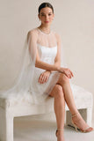 White Strapless A Line Short Bridal Shower Dress