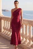 Lace Floral White Mermaid Midi Engagement Dress
