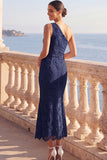 Lace Floral White Mermaid Midi Engagement Dress