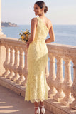 Lace Floral White Mermaid Midi Engagement Dress