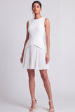 Light Blue Pleated A Line Short Summer Work Dress
