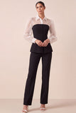 Black Collar Neck Long Sleeves Work Suits