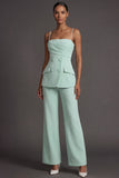 Mint Green Slim Fitted 2 Piece Double Breasted Women's Work Suits