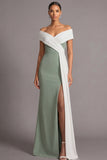 Black Mermaid Off the Shoulder Long Formal Dress with Side Cape