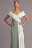 Black Mermaid Off the Shoulder Long Formal Dress with Side Cape