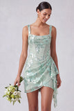 Corset Mint Green Bodycon Thick Straps Short Formal Dress