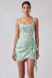 Corset Mint Green Bodycon Thick Straps Short Formal Dress