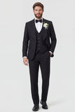 Black Shawl Lapel One Button Men's Wedding Suits with Sleeves