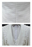 Shawl Lapel One Button White Men's Wedding Suits with Beading