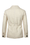 Beige Notch Lapel Single Breasted Men's Jacket with Pockets