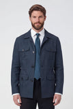 Beige Notch Lapel Single Breasted Men's Jacket with Pockets