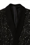2 Piece Black Shawl Lapel One Button Glitter Men's Suits