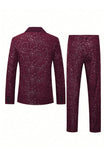 2 Piece Black Shawl Lapel One Button Glitter Men's Suits