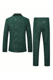2 Piece Black Shawl Lapel One Button Glitter Men's Suits