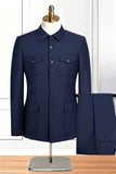 Single Breasted Black 2 Piece Men's Suits