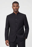 Black Single Breasted 2 Piece Men's Prom Suits with Pockets