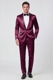 2 Piece Shawl Lapel Champagne One Button Men's Prom Suits with Pockets