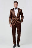2 Piece Shawl Lapel Champagne One Button Men's Prom Suits with Pockets