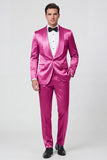 2 Piece Shawl Lapel Champagne One Button Men's Prom Suits with Pockets