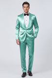 2 Piece Shawl Lapel Champagne One Button Men's Prom Suits with Pockets
