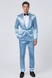 2 Piece Shawl Lapel Champagne One Button Men's Prom Suits with Pockets