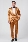 2 Piece Shawl Lapel Champagne One Button Men's Prom Suits with Pockets