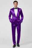 2 Piece Shawl Lapel Champagne One Button Men's Prom Suits with Pockets