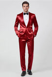 2 Piece Shawl Lapel Champagne One Button Men's Prom Suits with Pockets
