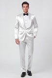 2 Piece Shawl Lapel Champagne One Button Men's Prom Suits with Pockets