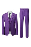 Dark Grey 2 Piece Notch Lapel Single Breasted Men's Prom Suits