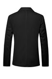 Black Notch Lapel Single Breasted Men's Jacket with Pcokets