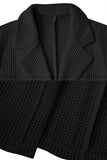 Black Notch Lapel Single Breasted Men's Jacket with Pcokets