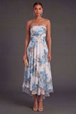 High Low Pink Floral A Line Ruffled Wedding Guest Dress