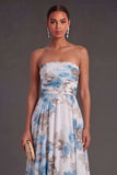 High Low Pink Floral A Line Ruffled Wedding Guest Dress