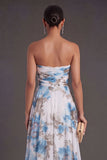 High Low Pink Floral A Line Ruffled Wedding Guest Dress