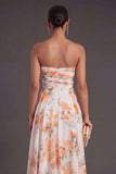 High Low Pink Floral A Line Ruffled Wedding Guest Dress