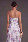 High Low Pink Floral A Line Ruffled Wedding Guest Dress