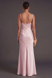 Black Mermaid Thick Straps Long Bridesmaid Dress with Slit